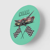 Horloge Ronde Voiture de course sportive  (Angle)