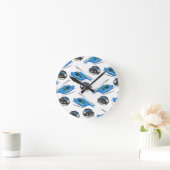 Horloge Ronde Voiture de police et hélicoptère (Maison)