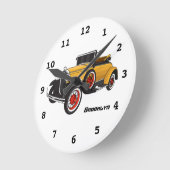 Horloge Ronde Voiture jaune classique 1931 (Angle)