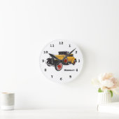 Horloge Ronde Voiture jaune classique 1931 (Maison)