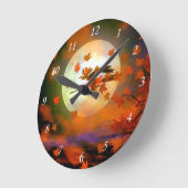 Horloge Ronde Vol Halloween Witch (Angle)
