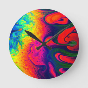 Horloge Ronde Volet arc-en-ciel unique coloré PERSONNALISER IT