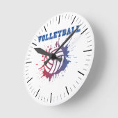 Horloge Ronde Volleyball Thématique 20,3 cm Arrondi Acrylique Ho (Angle)