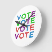 Horloge Ronde VOTE en multicolore (Angle)