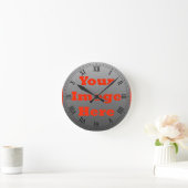 Horloge Ronde Votre Image Ici (Verticale) (Maison)