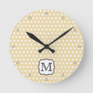 Horloge Ronde Votre lettre. Monogramme fait sur commande. Point