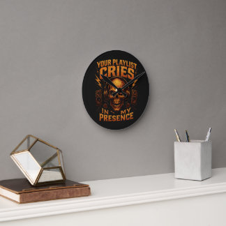 Horloge Ronde Votre liste de lecture pleure Musique de casque de