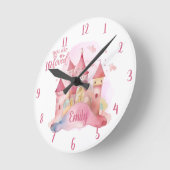 Horloge Ronde Vous êtes Loved Palace Pink Cloud personnalisable (Angle)