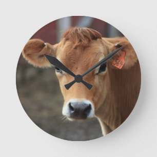 Horloge Ronde Vous ne me pensez pas suis jolie vache du Jersey