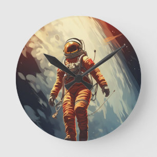 Horloge Ronde Voyage spatial Astronaut