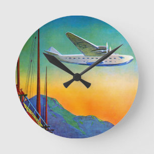 Horloge Ronde Voyage transpacifique vintage