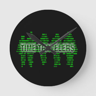 Horloge Ronde Voyageurs de temps - code binaire