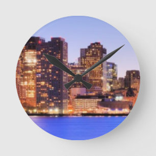 Horloge Ronde Vue de secteur financier de Boston du centre