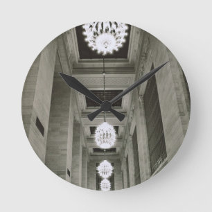 Horloge Ronde Vue des lampes (photo de b/w)