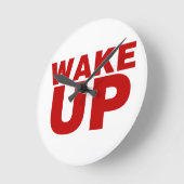 Horloge Ronde Wake up red round clock (Angle)