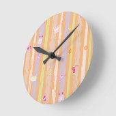 Horloge Ronde Wall Clock – Baby Joy & Creatures Pastel Animal (Angle)