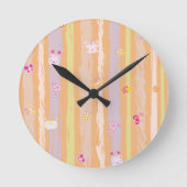 Horloge Ronde Wall Clock – Baby Joy & Creatures Pastel Animal (Recto)