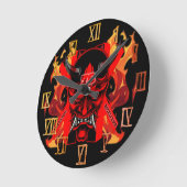 Horloge Ronde Wall Clock Evil Samurai  (Angle)