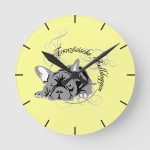 Horloge Ronde Wall Clock French Bulldog