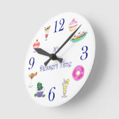 Horloge Ronde Wall Clock - It's Dessert Time (Angle)