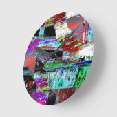 Horloge Ronde Wall Clock – Neon Pulse (Angle)