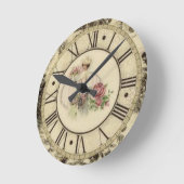 Horloge Ronde Wall Clock/Roses (Angle)