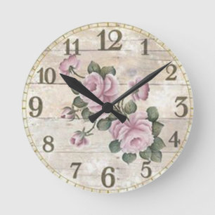 Horloge Ronde Wall Clock/Roses