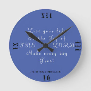 Horloge Ronde Wall clock with CHRISTIAN Message