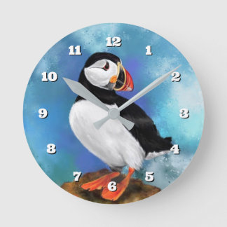 Horloge Ronde Wall Clock with Puffin