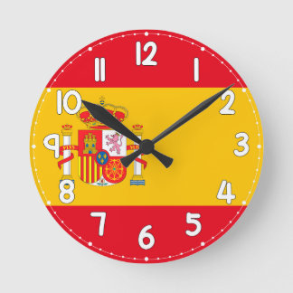 Horloge Ronde Wall Clock with the Spanish Flag - Flag of Spain