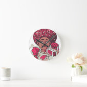Horloge Ronde Wall Clock – YOUTH Power Afro & Boombox Urban (Maison)