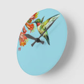 Horloge Ronde Watercolor Hummingbird (Angle)