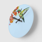 Horloge Ronde Watercolor Hummingbird (Angle)