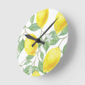 Horloge Ronde Watercolor Lemon (Angle)