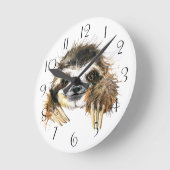 Horloge Ronde Watercolor sloth (Angle)