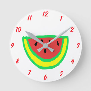 Horloge Ronde Watermelon Motif Girl Baby Nursery chambre mignonn