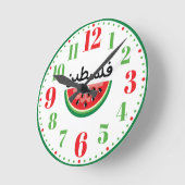 Horloge Ronde Watermelon Palestine sera libre (Angle)