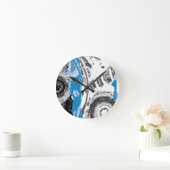 Horloge Ronde Wave Mechanism – Custom Wall Clock (10.75", Round (Maison)