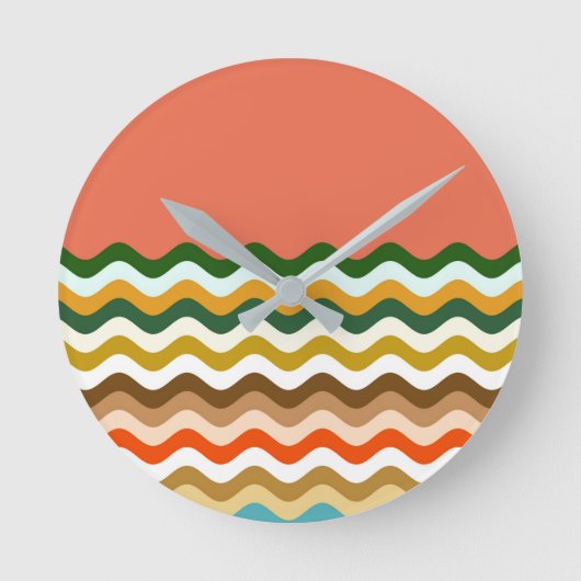 Horloge Ronde Wavy Zigzag Multicolor Motif (Recto)