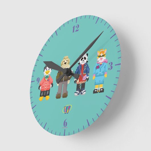 Horloge Ronde Webkinz Pixel Hosts (Angle)