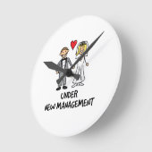Horloge Ronde Wedding Cartoon (Angle)