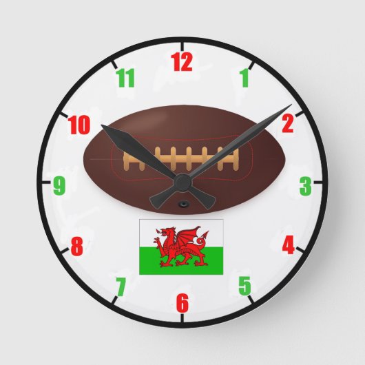 Horloge Ronde Welsh rugby Wall Clock (Recto)