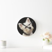 Horloge Ronde Westie (West Highland terrier) avec col (Maison)