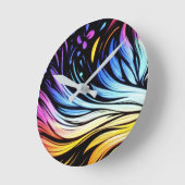 Horloge Ronde Whimsical Art on an 8"  (Angle)