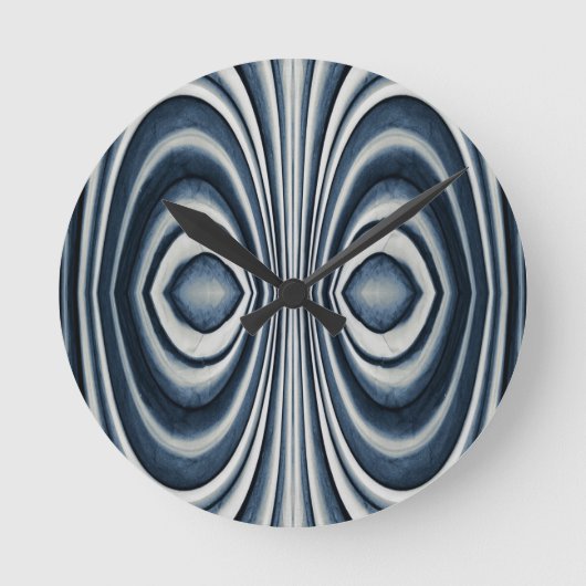 Horloge Ronde Whimsical Earth Toned Bleu Motif Abstrait (Recto)