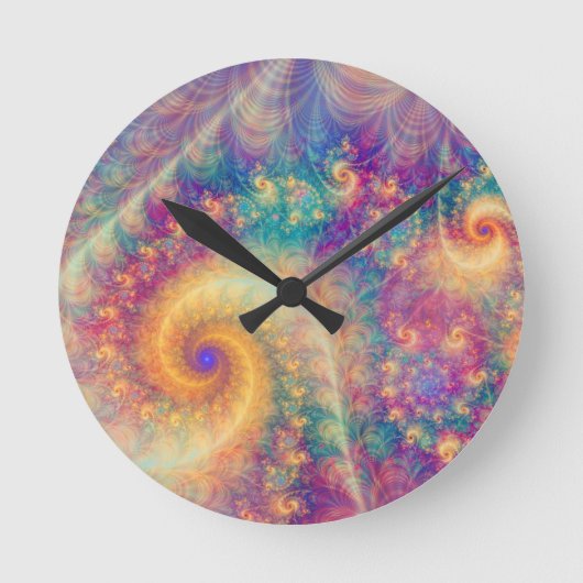 Horloge Ronde Whimsical Fantasy Abstract Fractal Vortex Art (Recto)