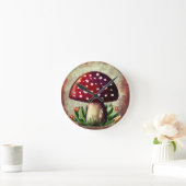 Horloge Ronde Whimsical Mushroom & Fungi Motif – Nature-Inspired (Maison)