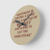 Horloge Ronde Whiskey cite d'étranges paroles d'alcool (Angle)