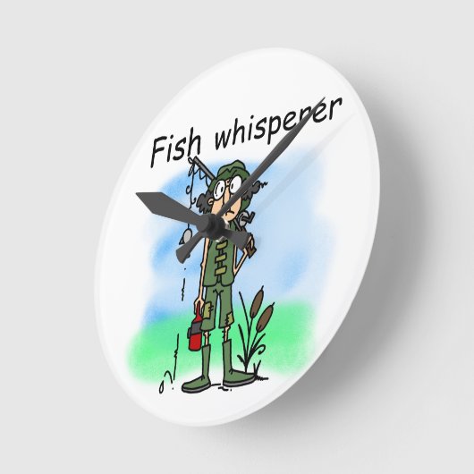 Horloge Ronde Whisperer de poissons (Angle)