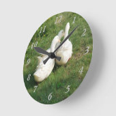 Horloge Ronde White Ducks Wall Clock (Angle)